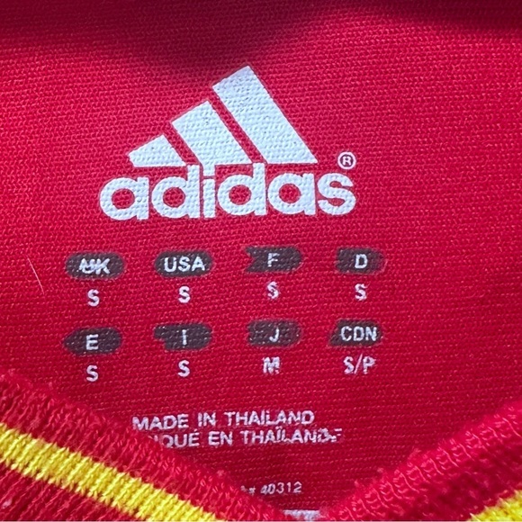 Adidas Spain National Team Red Yellow Soccer Jersey - Picture 7 of 9